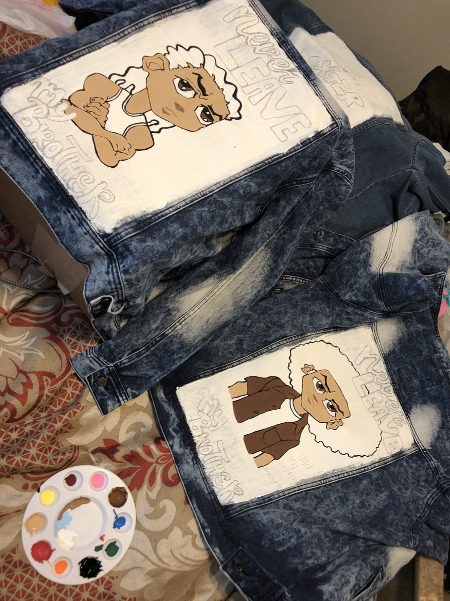 TiaJenee_'s tweet image. “Never leave my brother”
Huey and Riley Freeman 
#customerrequest
#Boondocks
#matchingjackets