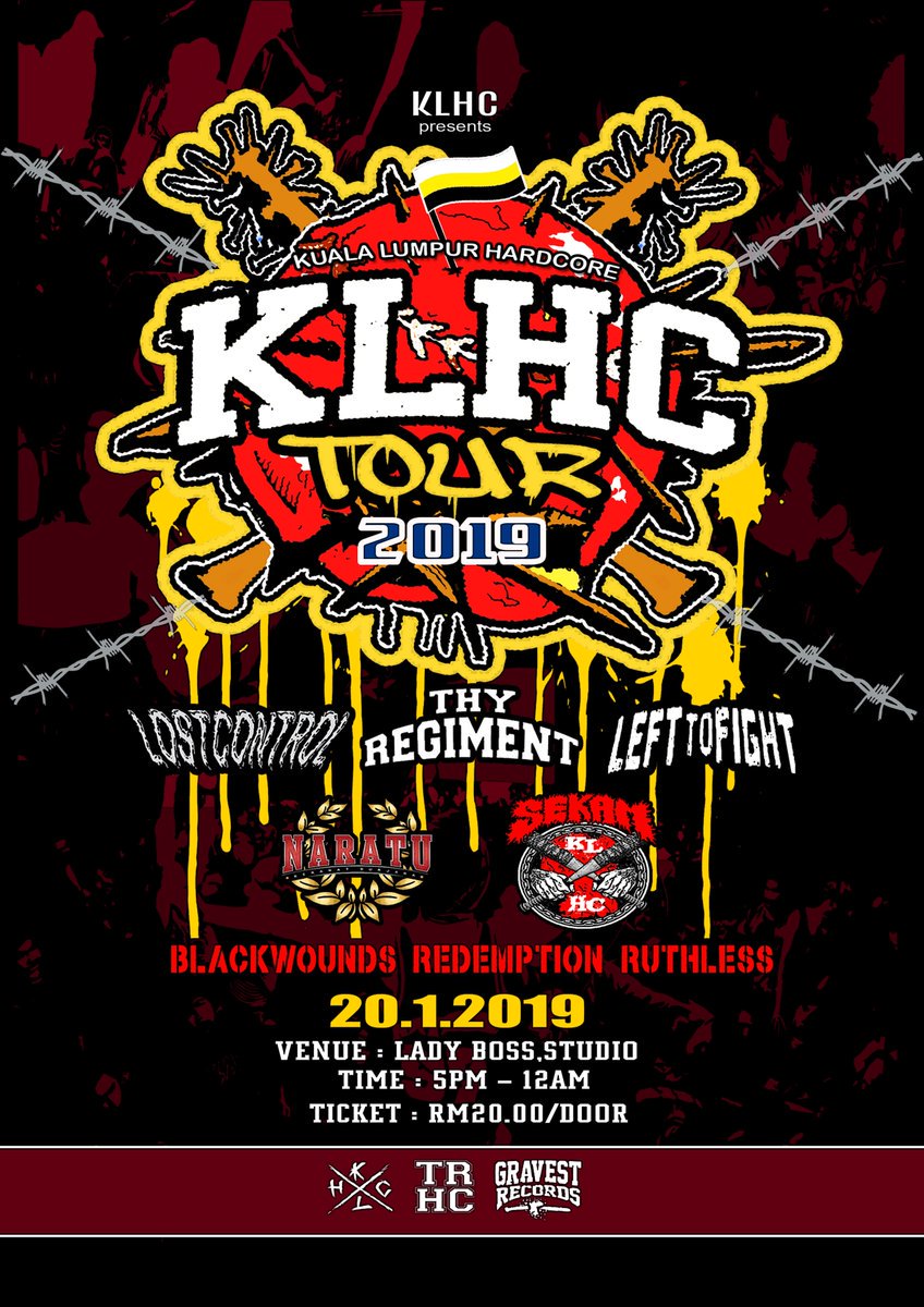 Jenn_Thompson's tweet photo. #PERAK SUNDAY January20 KLHC TOUR 5pm LadyBossStudio #Ipoh ft. @LostControlMY @ThyRegiment @LeftToFightHC @naratukd @sekamklhc @blackwoundsmy #Redemption #Ruthless https://t.co/N19FyFF8or