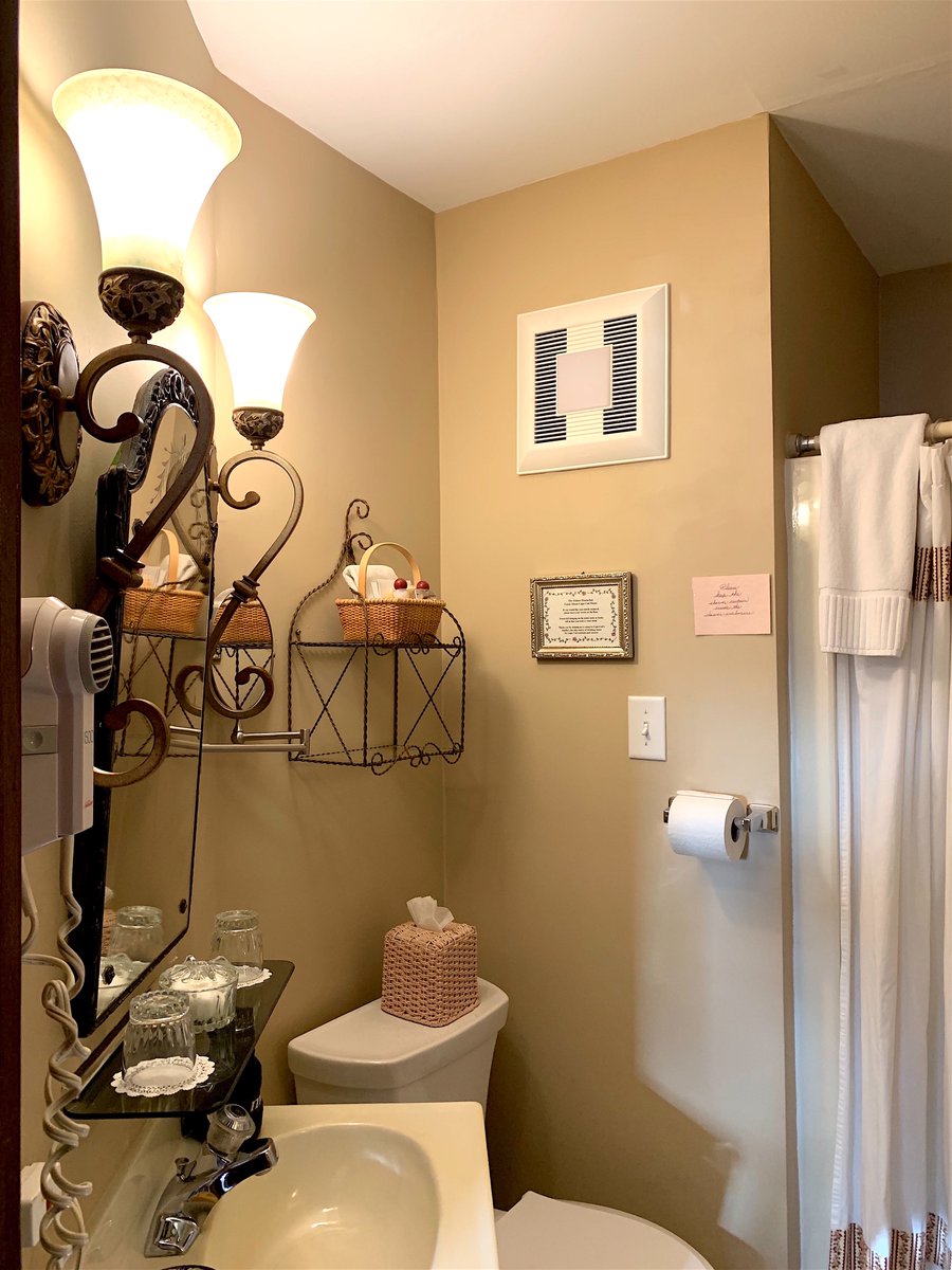 PalmerHouseInn's tweet photo. Revamping room 8, previously dark and cluttered looking, now updated with new cosmetics, new central A/C, new windows, lighting, smart TV and bathroom vent fan and lighting.  Photos show the progression through the months. https://t.co/ed6cfstlxY