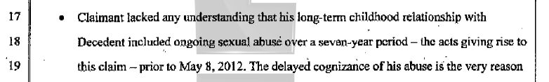 Robson claimed that he did not understand that he was sexually abused by Michael Jackson as a child until May 8, 2012.