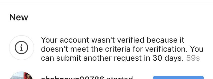 Apparently I don’t meet @instagram criteria for verification... they probably the ones creating all my