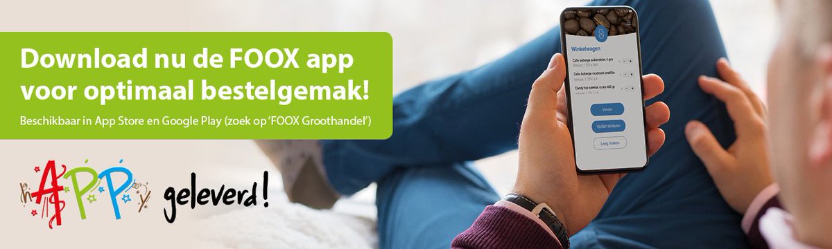 Vanaf nu gratis te downloaden: de FOOX app!
Plaats eenvoudig uw bestelling via de app en ontvang een GRATIS draadloze oplader én 100 FOOX punten! Meer informatie >> foox.nl/nieuws/downloa…
