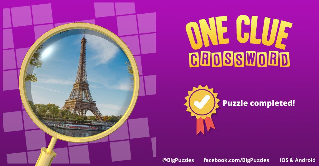 httpbitchin's tweet image. I completed a puzzle in One Clue Crossword. Play now for free!
onecluecrossword.com #OneClueCrossword