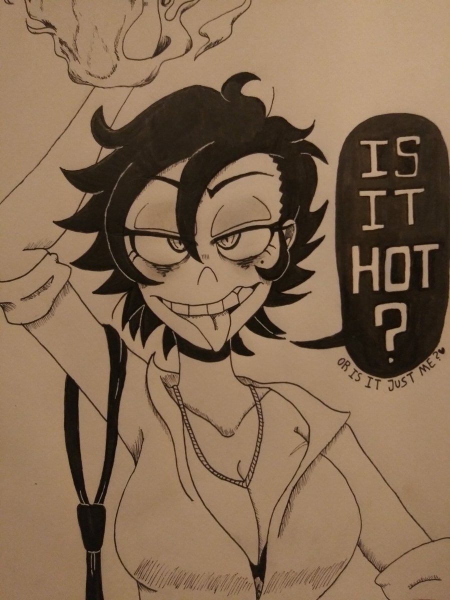 CranberryOoze's tweet photo. [Character: Elenora] Filters. God what the fuck am I doing with my life? This is a redo for #cutiesaturday because I should of actually done something decent.

(Time: 4 hours and 3 minutes)
#ink #inkart #traditionalart #oc #femaleoc #blackandwhite #filteredart #myhandshurt https://t.co/ZnEpncbKJA