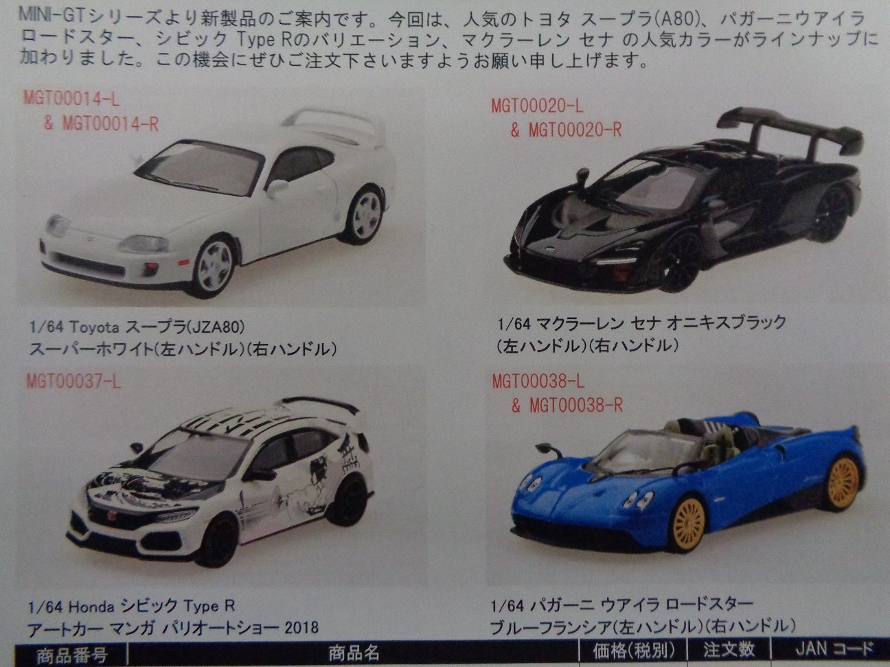 タムタム相模原店 ミニカー Mini Gt 4月以降発売予定新製品 1 64スケール 7種 4車種 ご予約締切 2 13 水 店頭にてご予約受付中です Mini Gt 80スープラ マクラーレン セナ シビック パガーニ ウアイラ T Co Qskdpbmkey