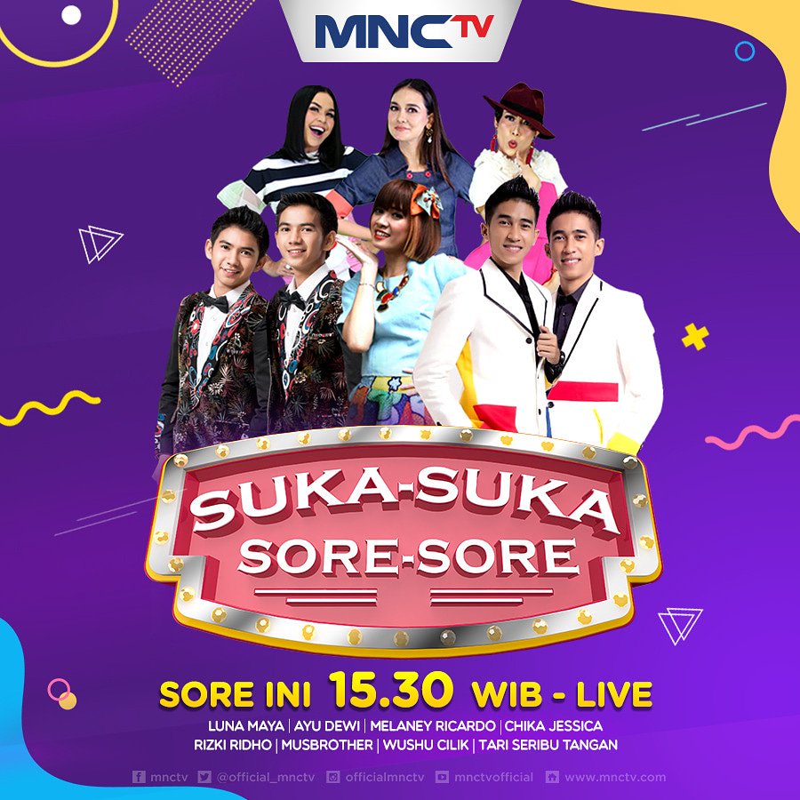 Senin penuh semangat bersama #SukaSoreMNCTV
.
.
Hari ini ada yang kembar -kembar ganteng lho gank dan gak kalah juga ada yang cantik kaya artis korea. Yuk merapat ke #SukaSoreMNCTV Sore ini puku; 15.30 WIB LIVE di MNCTV