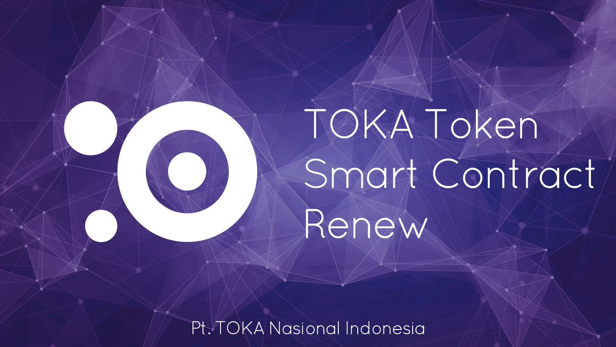 [Info] TOKA Token Smart contract information Renew
toka.co/smartcontract-…
$BTC $ETH $TOKA $BIMAX