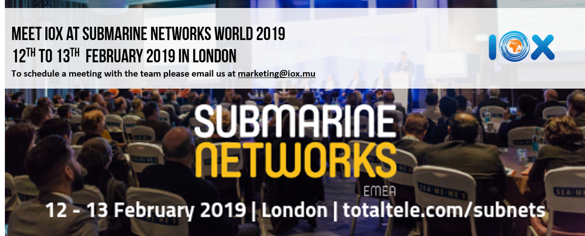 IOX_Mauritius's tweet photo. Meet Arunachalam Kandasamy, IOX CEO at Submarine Network World 2019 in London on the 12th and 13th February 2019 in London
#submarinenetworksworld #SubNetsEMEA #london #iox #ioxcable #submarine #submarinecables #subsea #subseanetwork #internet #iot #ai #technology #development https://t.co/lgQwYCPDhQ