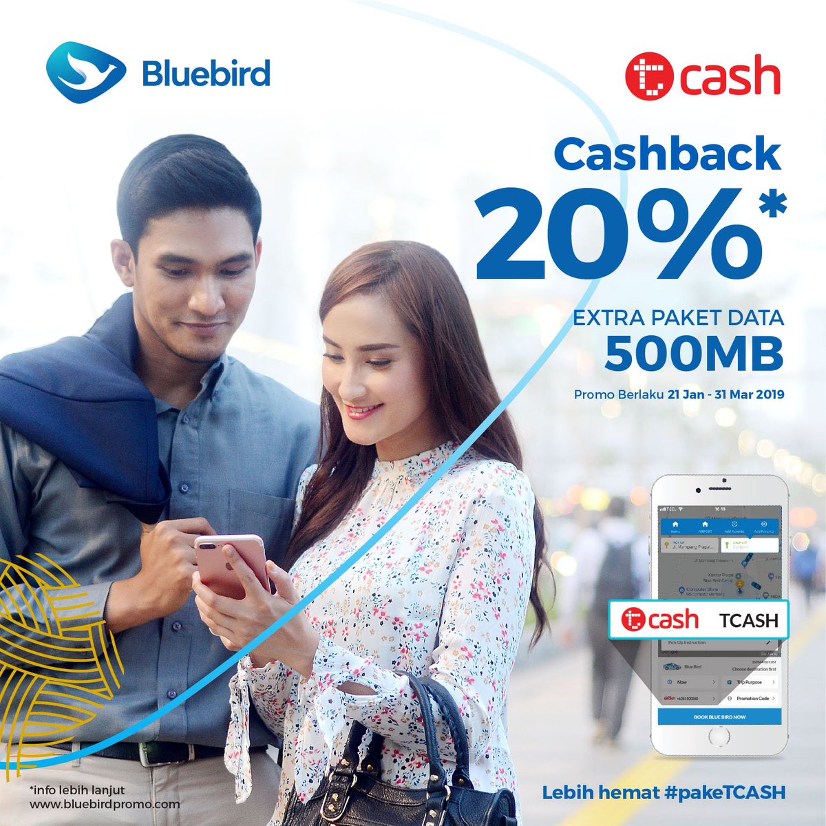 bluebirdgroup's tweet image. Bosen di jalan karena abis kuota buat internetan? Tenang, Sekarang naik taksi Bluebird bisa dapat cashback 20% dan Extra Paket Data Telkomsel lho. Pesan taksinya lewat aplikasi My Bluebird dan lakukan pembayaran #pakeTCASH.