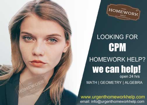 winnerhomework's tweet image. Our CPM experts are available 24/7 to help you with your math, algebra, geometry & calculus homework and assignments. Top scores guaranteed for core connections (cc1, cc2, cc3, integrated math (int2, int2) and all cpm homework questions. #cpmhomeworkhelp #mathhomeworkhelp #cpm