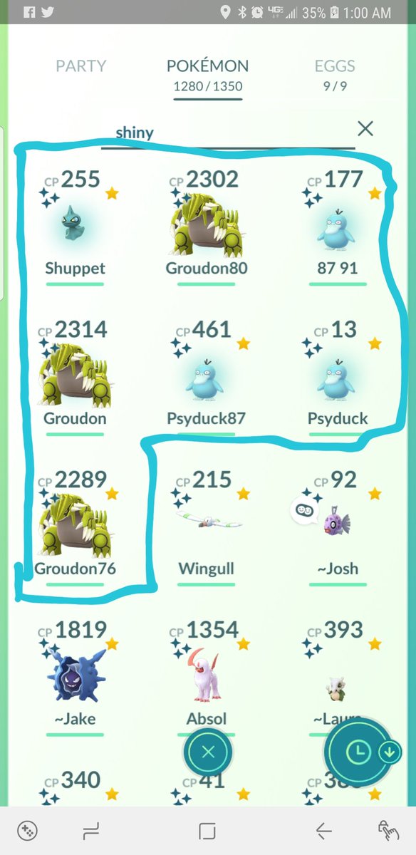c_stallbaumer's tweet photo. I think this weekend was good to us!! #PokemonGo #Shinyhunting #FoundPsyduck #funweekend #pogo https://t.co/OeZYlZ7tv8