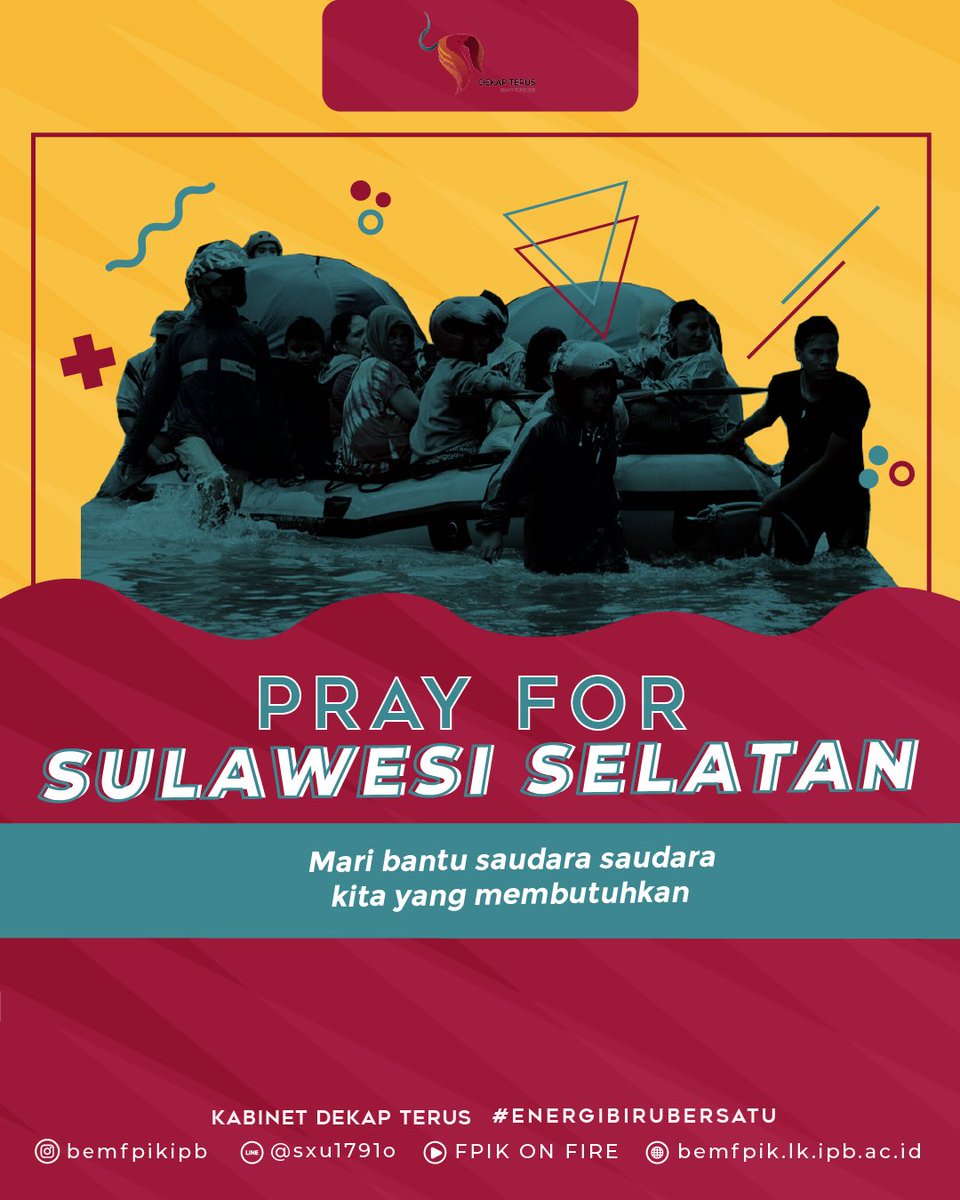[PRAY FOR SULSEL]

Banjir menerjang berbagai titik di Sulawesi Selatan (Sulsel) pada 23 Januari 2019. Mari kita doakan yang terbaik untuk saudara kita di sekitar Sulawesi Selatan agar diberi ketabahan atas bencana yang menimpa.