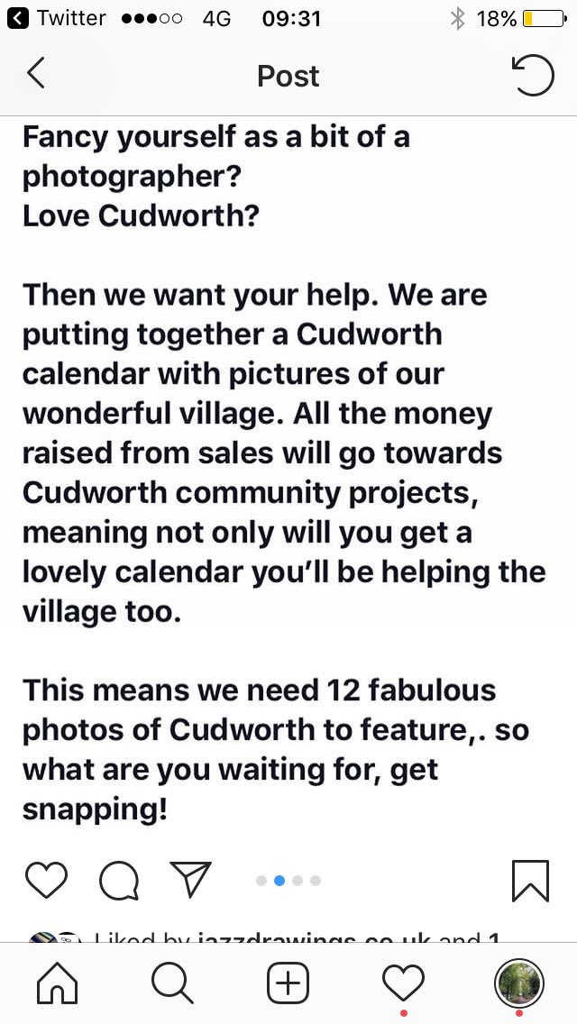 VisitCudworth's tweet image. Our photography competition has now been launched leading to our first ever Cudworth calendar for 2020. Get involved folks!