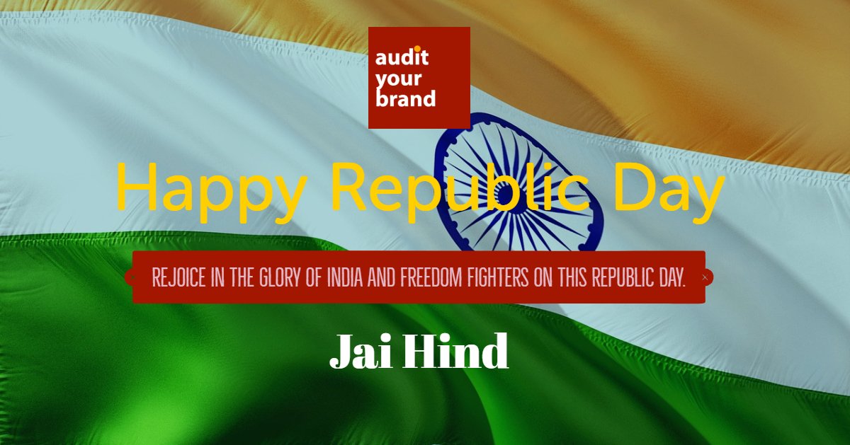 AuditYourBrand's tweet photo. Our heroes waged a valiant struggle so that the future generations could their lives with dignity. Wish You All a Happy Republic Day! 🇮🇳🇮🇳🇮🇳

Vande Mataram. 🇮🇳🇮🇳🇮🇳

#HappyRepublicDay2019 #republicdayindia #70thRepublicDay #RepublicDay #HappyRepublicDay https://t.co/uRmh84UGnz