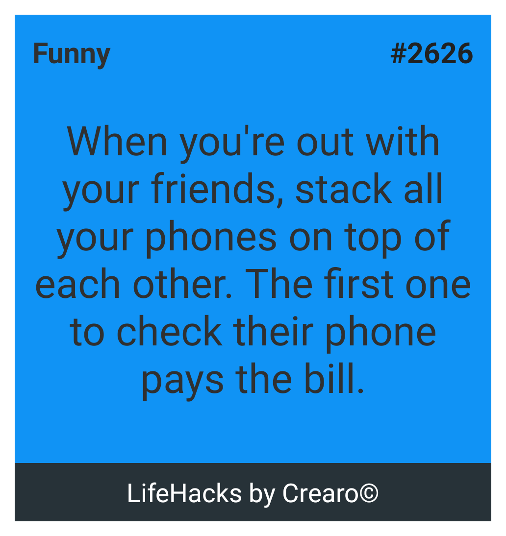 Have a look at more Life Hacks!, play.google.com/store/apps/det… !