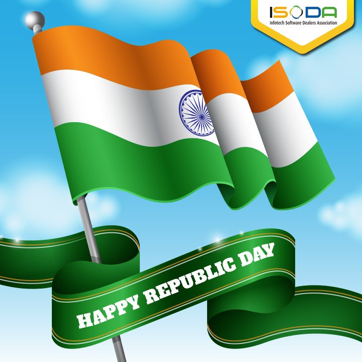 isodaindia's tweet photo. #ISODA wishes everyone a Happy Republic Day! #isodats9 #infotech @nasscom @FinMinIndia @sureshpprabhu @rsprasad #HappyRepublicDay2019 https://t.co/x9BnZT3kqW
