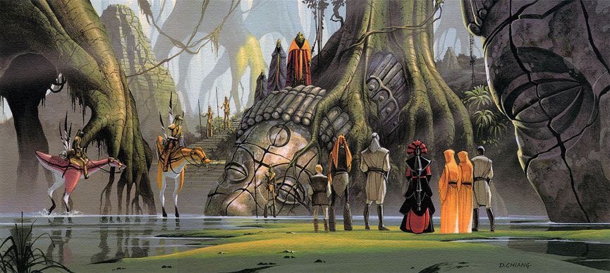 WeirdlandTales's tweet image. Concept art by Doug Chiang for THE PHANTOM MENACE (1999). Twenty years old soon—my oh my...