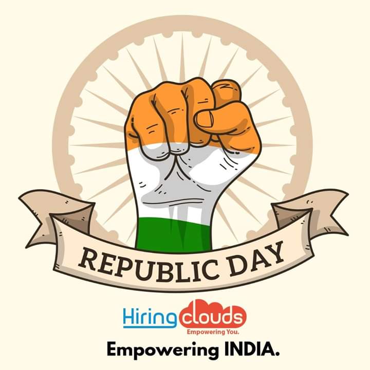 hiringclouds's tweet photo. HAPPY REPUBLIC DAY  #HiringClouds #EmpoweringYOU #EmpoweringINDIA #Startups  #Hr   #Talent  #india #republicday #constitution #youthforindia https://t.co/Ms0AGQEaZT