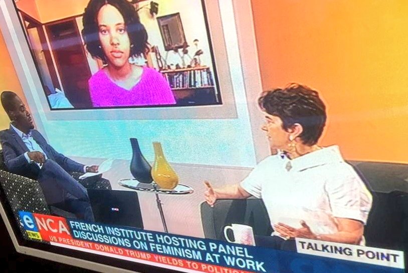 briquet_laugier's tweet photo. #nightofideas #NuitDesIdees on TV @eNCA #theprojectspace w/ @DanielleBowler ⭐ #moderator #organizer @IF_SouthAfrica @FrenchEmbassyZA for #cooperation 🇿🇦🇫🇷 #creativesector #womenempowerment ♀️ @DigiLabAfrica winner @JabulileNewman 📽🎬 https://t.co/sjKSSdaThz