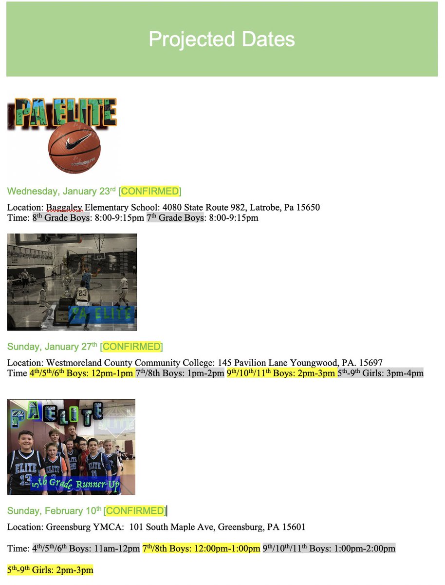 CHANGES TO TRYOUTS: PLEASE CHECK TO SEE MINOR CHANGES