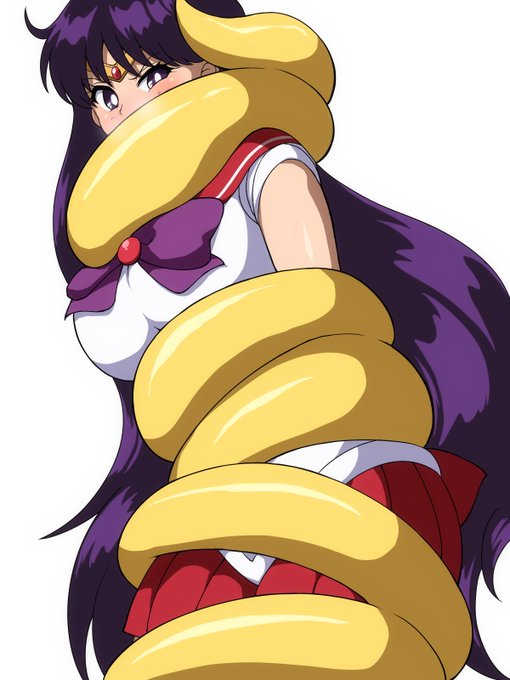 触手に巻き付かれ身動きのとれないセーラーマーズ 