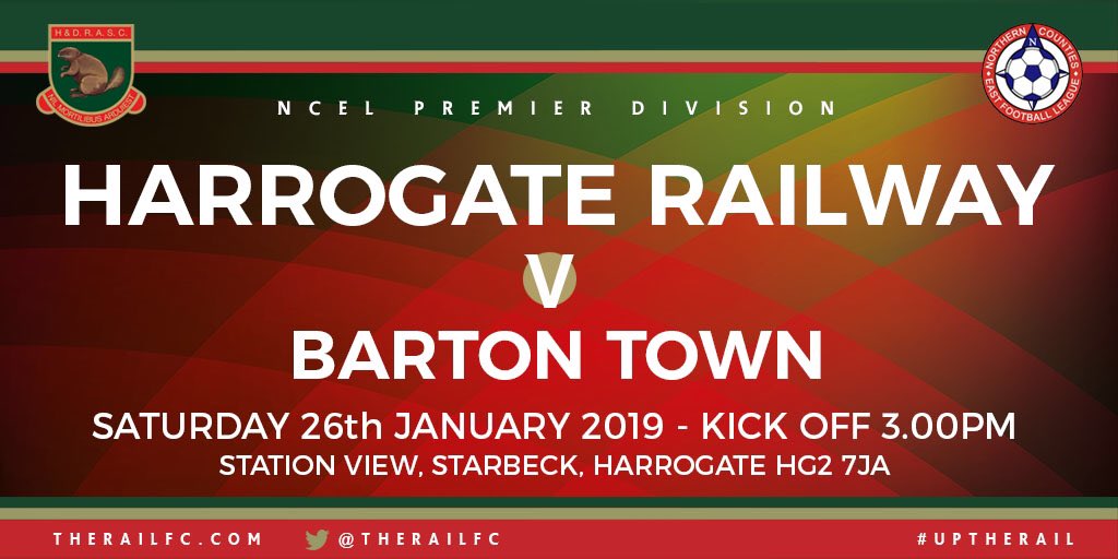 MATCH DAY | This afternoon we welcome @BartonTownOB to Station View in the <a href="/NCEL/">Macron NCEL</a> Premier Division as we look to bounce back from last weeks defeat. KO 3.00pm. Reserves are away to <a href="/HarrogateOld/">Harrogate Old Boys</a> KO 1.30pm. Good luck lads! #UpTheRail