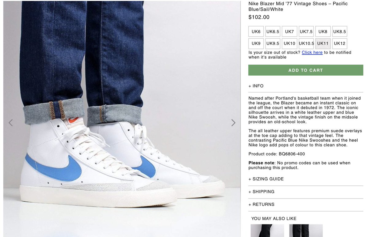 pacific blue nike blazer