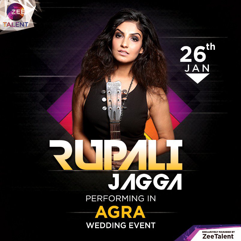 The most talented and gorgeous <a href="/RupaliJagga/">Rupali Jagga</a> is performing in Agra today at a wedding event.