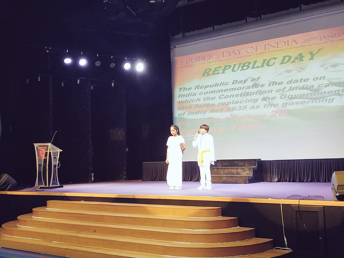Khushboo__Batra's tweet photo. #GNMSPrimary The kids of 5C reminded us to do our duties well, use the rights wisely and to respect the golden heritage of our nation thru their morning assembly. Feel more proud to be an Indian! Happy Republic Day🇮🇳 @ShettySampoorna @gemsnms_alkhail https://t.co/7A1R36nRYM