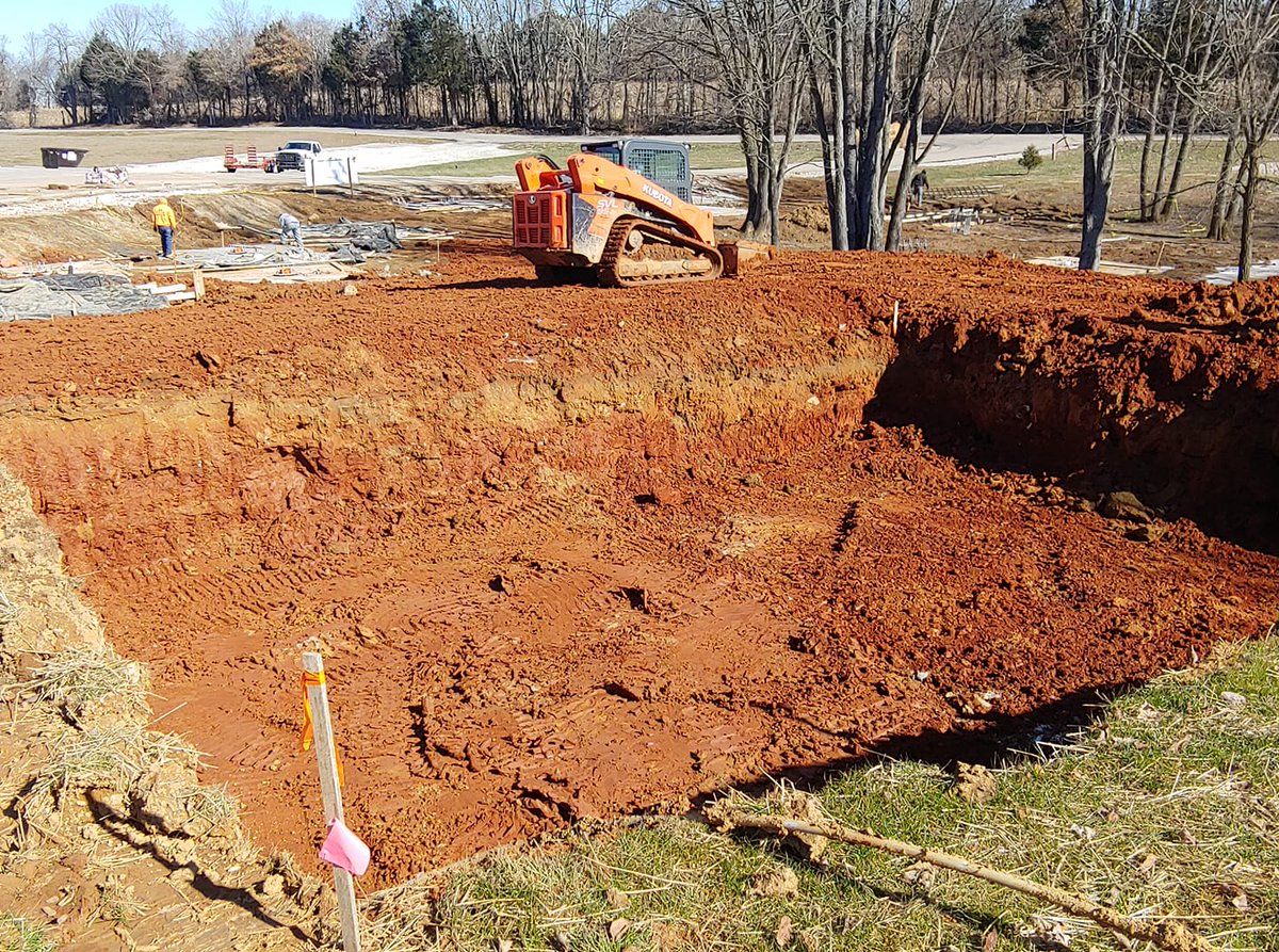 IndianaCaverns's tweet photo. The biggest foundation the head of the concrete crew has ever worked on.This will support the 50 foot starting tower for the #BatChaser #IndianaCaverns #FamilyAdventurePark https://t.co/z1DtGGDuih
