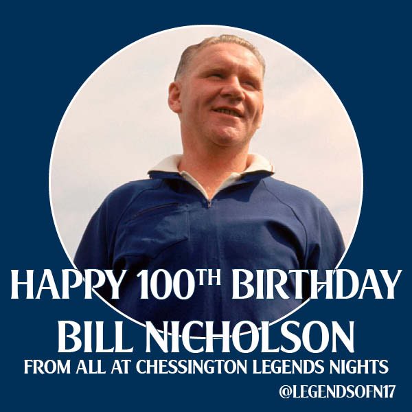 Today would have been the 100th Birthday of the greatest Tottenham Legend of them all, Bill Nicholson! Gone, but never forgotten! Tottenham Hotspur was his life, and he loved the club as much as we all love him! Happy Birthday Bill! #legendsofN17 #legendsofthelane #billnick100