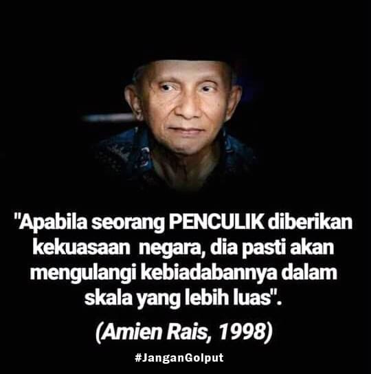 Alhamdulillah...
Makasih pak amin rais, nasehat bapak bikin aq #GakGalauLagi .

Aq tidak pilih penculik..

Mantap hati AKU PILIH JOKOWI..
#01JokowiLagi 
Karena semua pilih #01
#DayakMenangkanJokowi 
#HarlahMuslimatNU73 
Menuju #01IndonesiaMaju 
#SalamSatuJempol 👍🏻
