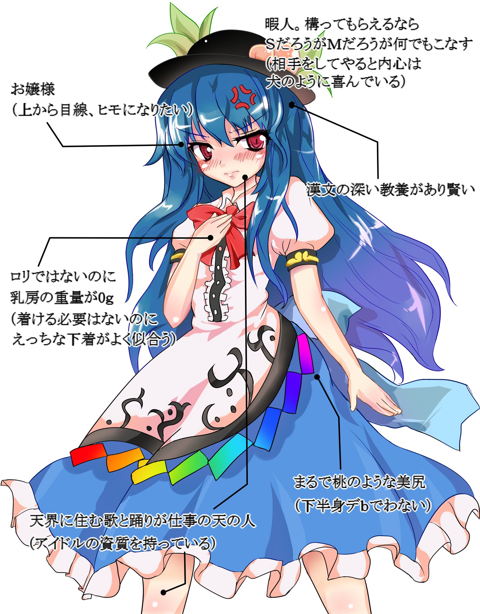 金愚 Pa Twitter 第15回東方project人気投票が行われているので 改めて緋想天立ち絵風イラストで天子ちゃんの可愛さを再確認してみましょう