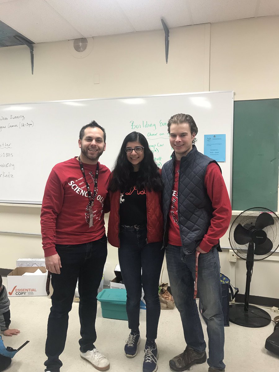 StrohCity's tweet photo. We show up to our #ScienceOlympiad competition and were surprised and happy to see one of our #Alum Apoorva! She made time to see us before heading back to school today! #SciOBHS @MrKedz https://t.co/wWjVd9hbRV