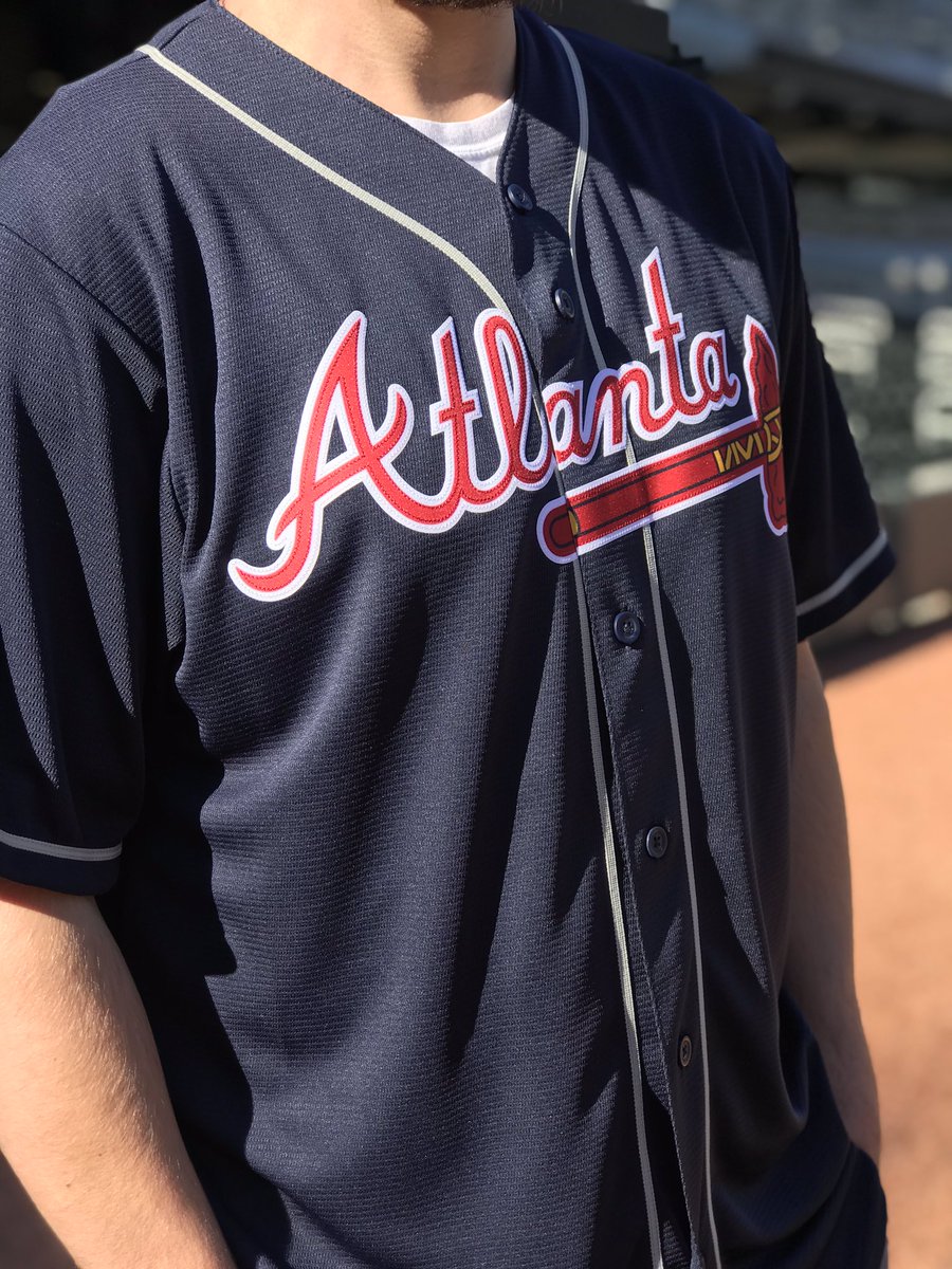 navy atlanta braves jersey