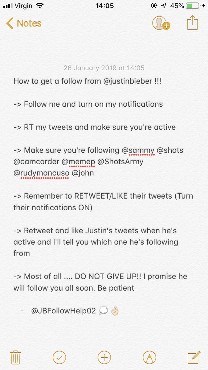 JBFollowHelp02's tweet image. Tips on how to get a follow from @justinbieber !!! Make sure you're active and have my notifications ON! Never give up 😄