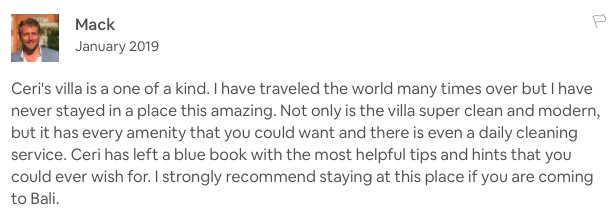 A happiness to receive another 5 stars review again from our guests, Mack 😍 Book here: airbnb.com/rooms/10929751…
*
*
*
#Airbnb @Airbnb #Superhost @AllAbout_Airbnb @Airbnb_uk #Bali #Indonesia #villa #paradise #Travel #voyage #vacances #liburan #SoutheastAsia #rental #lastminutedeal