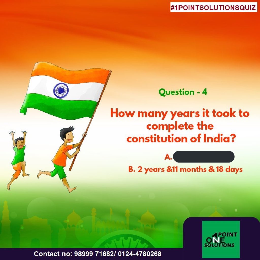 fashionistaTS's tweet image. #1PointSolutionsQUIZ

A1) A. Poorna Swaraj Day
A2) A. At 09:00 a.m
A3) A. Two 
4A) B.  2 years &amp;amp; 11 months &amp;amp; 18 days

#Republicday #1pointsolutions #gurugram #26january
@1PointSolution
@MrJhalla @saya_sonam @HarjeetKaur_ @Battieeeee @Miss_Chinki @AnujSetia2 @Omkar5de @MrFooodie