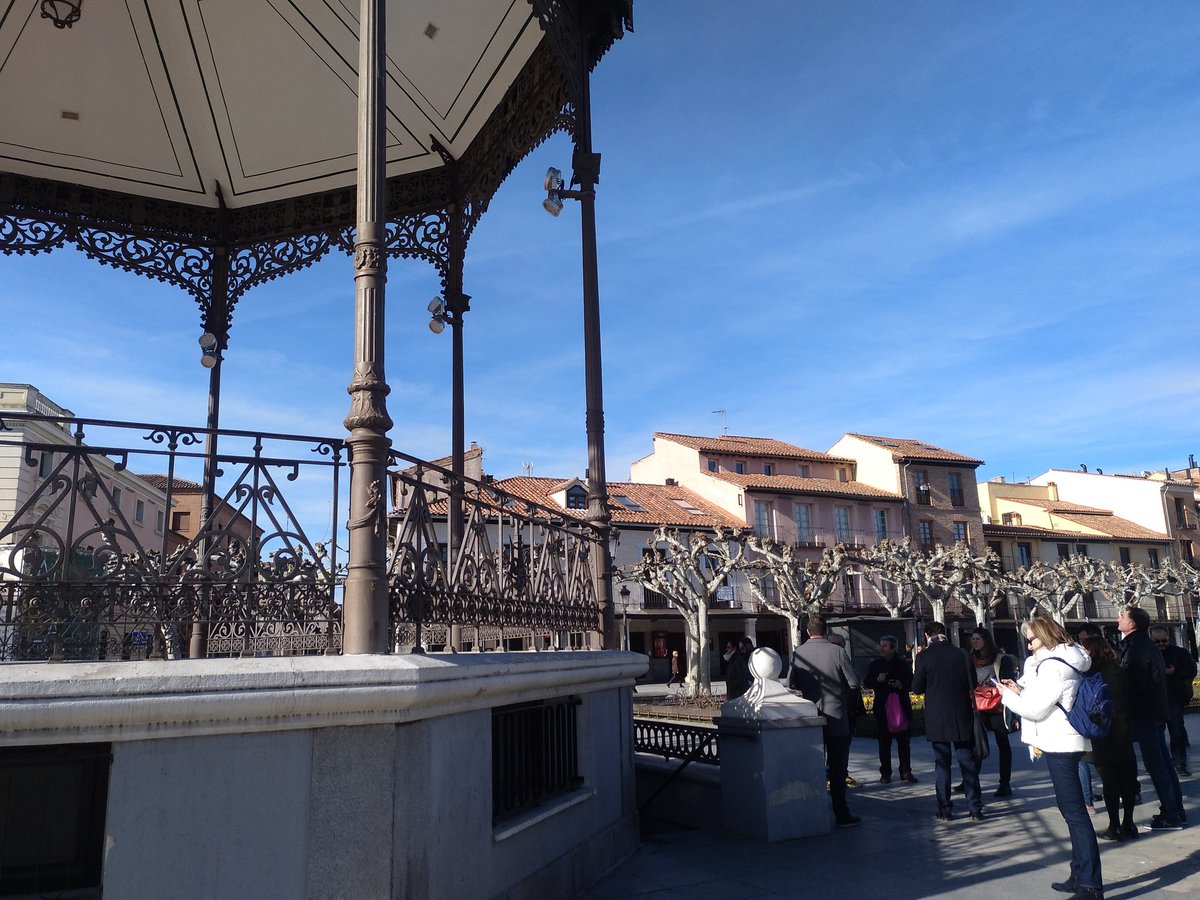 AidaInma's tweet image. Los profes calculando el área del octógono del techo del templete de la plaza Cervantes en #AlcaladeHenares para conseguir puntos en #MathcityMap 
@fespm_es