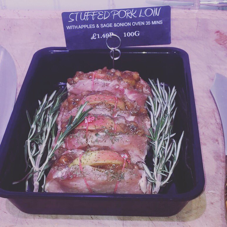 Our stuffed pork loin has been going down a treat this week 😋. It’s already been stuffed full of apple, sage and onion, so all you need to do is pop it in the oven for 35 minutes and enjoy 🍽🍽🍽 #porkloin #stuffedporkloin #weekendfood #nom #hallsofhazlemere #shoplocal