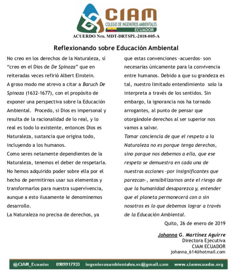 CIAM_Ecuador's tweet photo. A propósito del Día 🌎 de la #EducaciónAmbiental https://t.co/0B7hmfikyn https://t.co/xVUYhRfrfF
