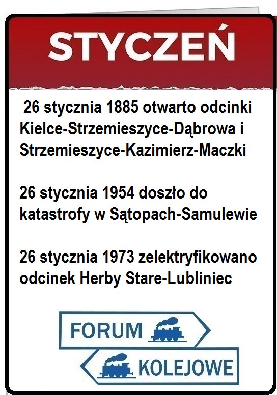 pl_forum's tweet photo. Garść informacji na temat historii transportu szynowego danym dniu miesiąca :)
#kalendarz #forumkolejowepl #kielsce #HerbyStare #kolej #history #calendar #styczeń #january #kartkazkalendarza https://t.co/sN6qDMb0wN