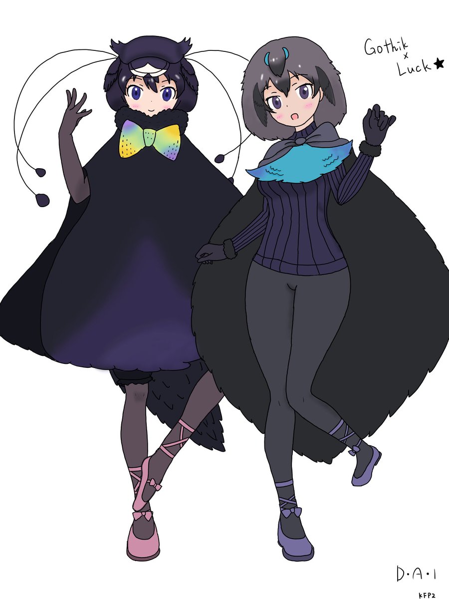 Sor Twitterren やっっっっっっっとできました 2人描くって大変だね けものフレンズ2のedを歌っているユニットのgothic Luckを描いてみましたぁ 配色が難しくて色ぬりに苦戦しました けものフレンズ けものフレンズ2 Gothicluck ゴシックラック