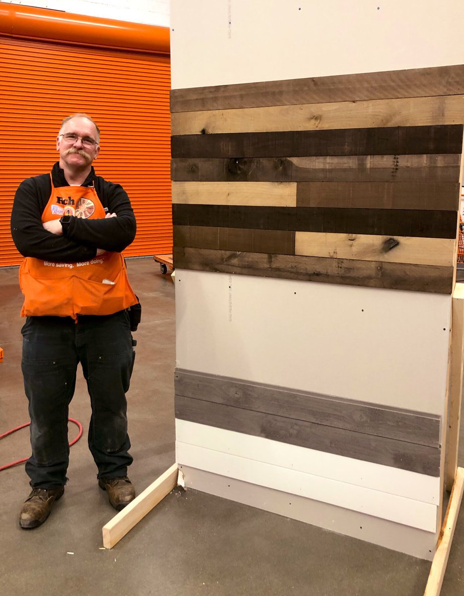 Seana_THD's tweet photo. Rich Jackson, DS of 21/22/30, did an AWESOME job on the shiplap workshop today! (Is it possible to look more like a lumberjack than Rich??) @THDToddMurdoch @thd_young @KevinZ_THD #homedepot #HDworkshop #HD2313 #imushtacheyouhowtoinstallshiplap #textbooklumberjack #mustachegoals https://t.co/Zv2Xn0ZNfp