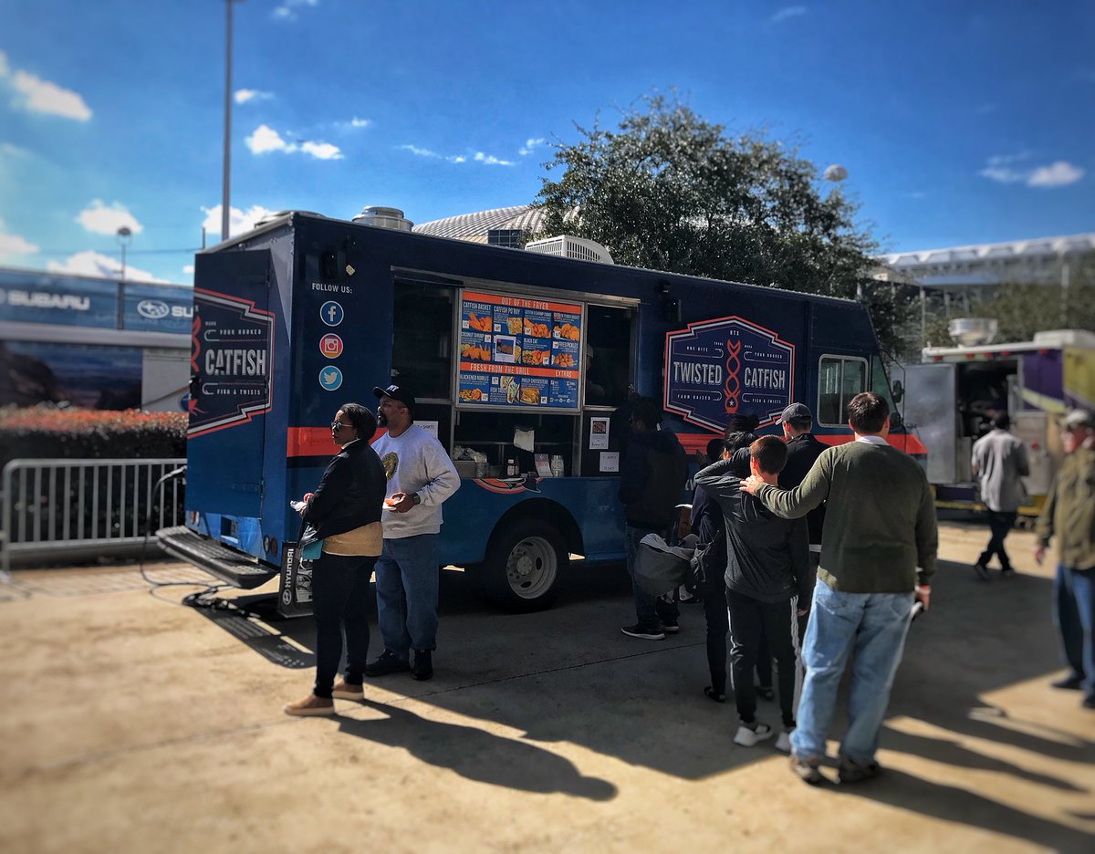 Enjoying a beautiful day <a href="/nrgpark/">NRG Park</a> for the Houston Auto Show.  #htx #foodtrucks #friedcatfish #notjustfried #supportsmallbusiness