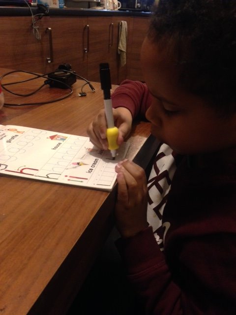 my mummy bought me pencil grips to help me write, look at me go :) @MrsMacLean_P1B