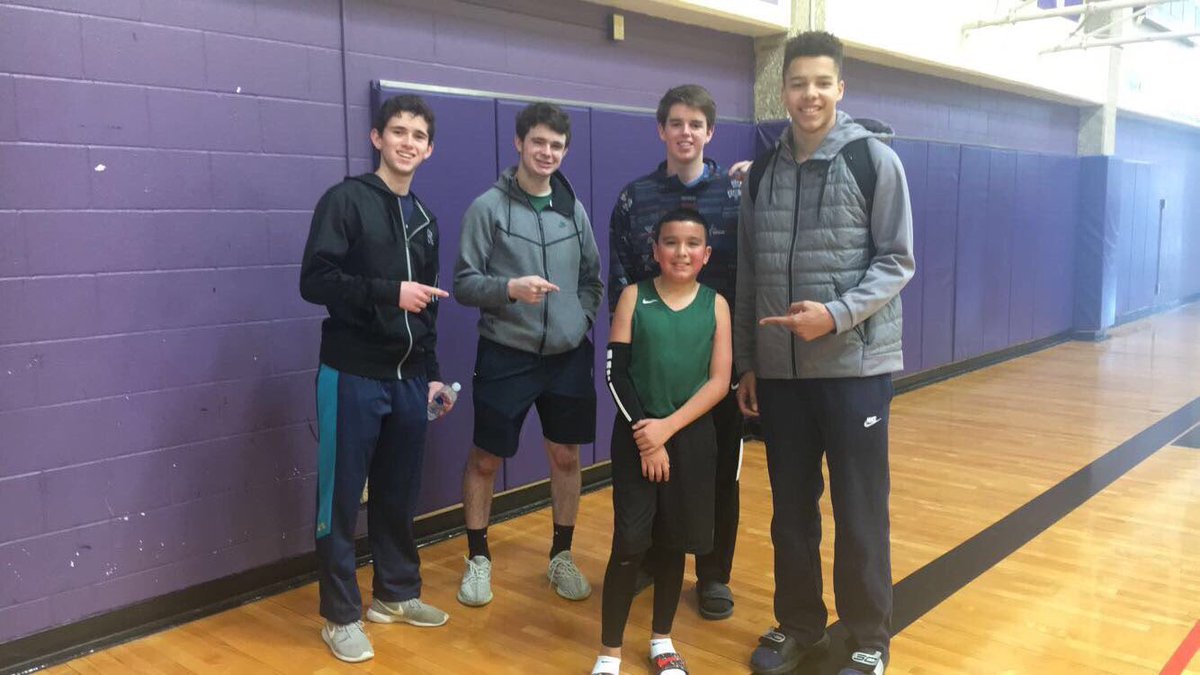MrCoachAins's tweet photo. How do you follow up a big counter win vs ESD? By supporting those who supported you. Some of the guys with J.B., a 6th grader who keeping our water bottles and towels in order, after his game today. #ItsAProgram https://t.co/RUC6n0AxZx