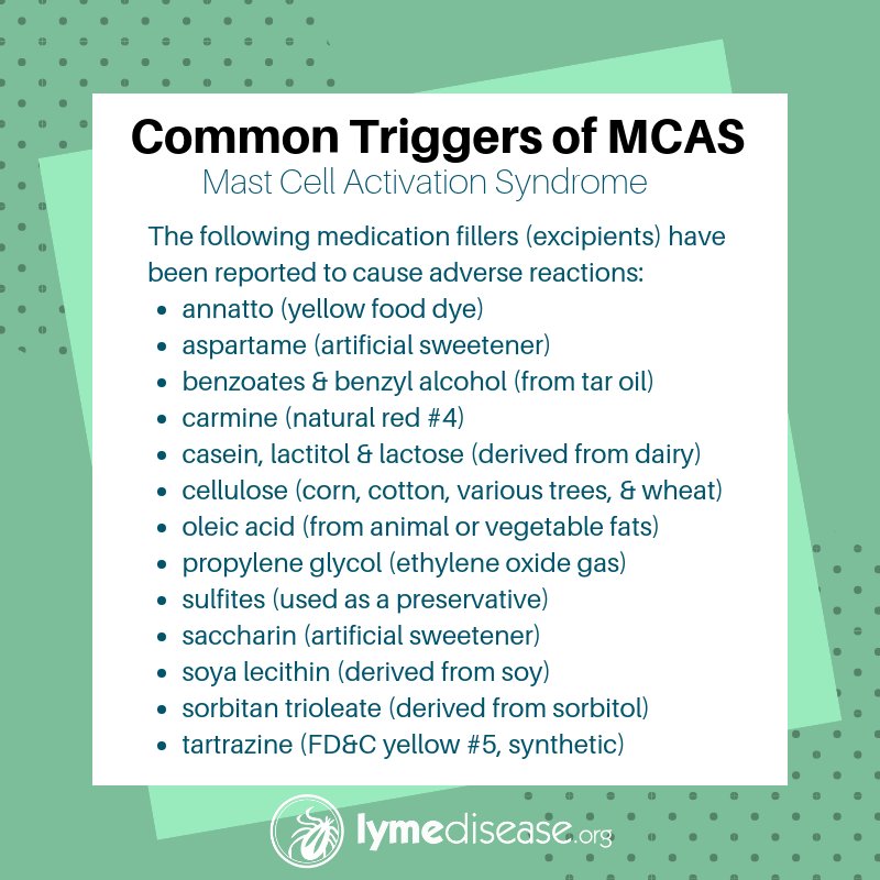 LymeDisease.org (@lymenews) on Twitter photo Is it a Herx or could you be having a mast cell reaction to your medication? Here's a list of common triggers of MCAS. #MCAS #MCAD #LymeDisease
lymedisease.org/pills-hidden-i… via <a href="/Lymenews/">LymeDisease.org</a> Is it a Herx or could you be having a mast cell reaction to your medication? Here's a list of common triggers of MCAS. #MCAS #MCAD #LymeDisease
lymedisease.org/pills-hidden-i… via <a href="/Lymenews/">LymeDisease.org</a>