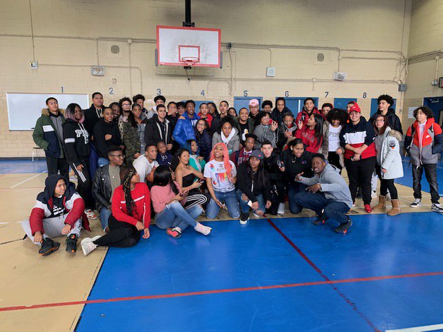 EMS562's tweet photo. Shout out to our amazing #alumni who came back to see us yesterday! Our current basketball team played our graduates. Special shout out to our first graduating class who are #seniors and #collegebound! https://t.co/PiFXRcvcEx