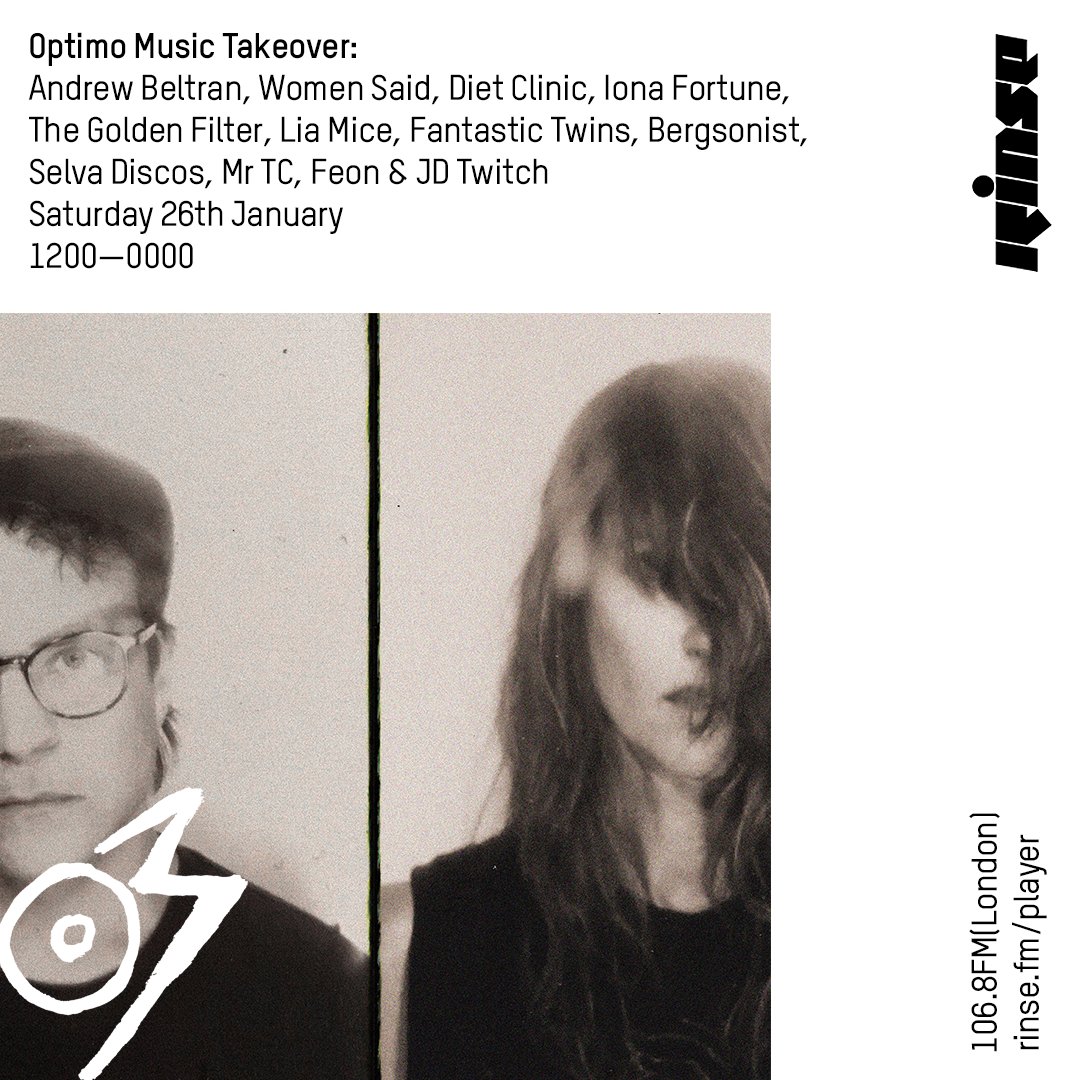RinseFM's tweet photo. Up next at 4PM on the @OptimoMusic Takeover we have @thegoldenfilter 
Lock in at https://t.co/Q0ed1kLtwe 7 106.8FM
#RinseFM
#OptimoMusicTakeover https://t.co/Dh67Gd23xI
